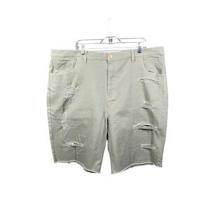 LRG 1947 Men's Distressed Baggy Shorts Mint Green Size 42 Y2K Style